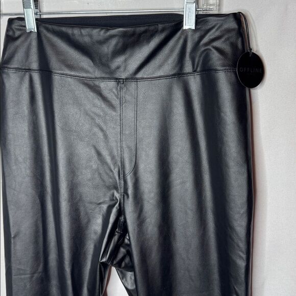 Aerie Offline Women’s Black Real Luxe Faux Leather High Waist Leggings. Size Lg. - Picture 4 of 9
